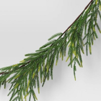  6' Christmas Unlit Norfolk Pine Draping With Red Bows Garland - Wondershop™