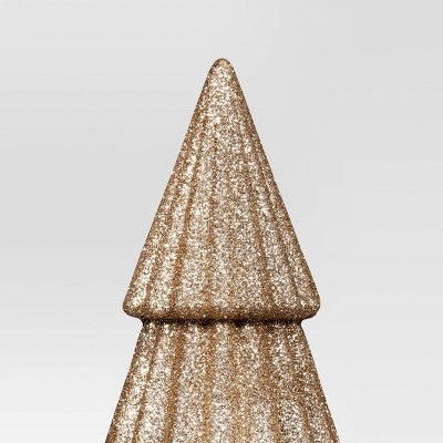  2pk Christmas Glittered Trees Gold - Wondershop™