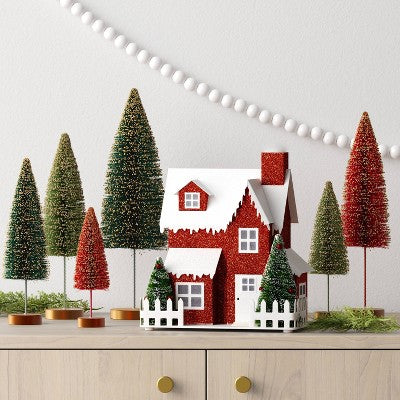  6ct Sisal Bottle Brush Tree Christmas Figurine Set - Wondershop™
