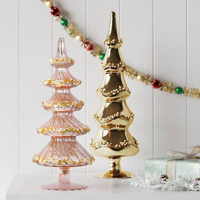 14.75" Christmas Glass Tree Decor Gold - Wondershop™