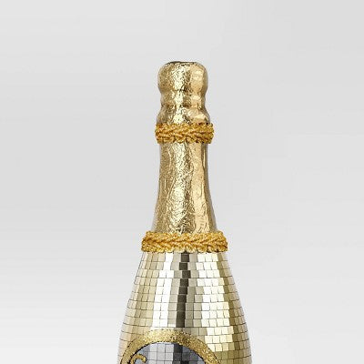  12" Christmas Mirror Champagne Bottle Gold Decor - Wondershop™