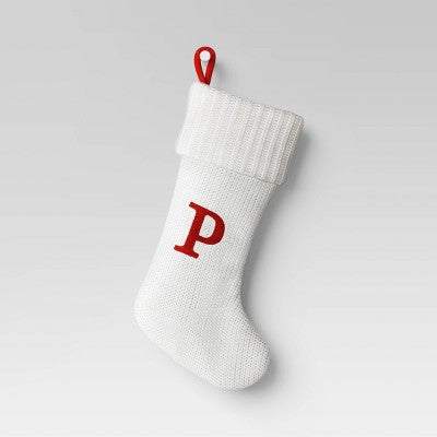  Knit Monogram Christmas Stocking White - Wondershop™