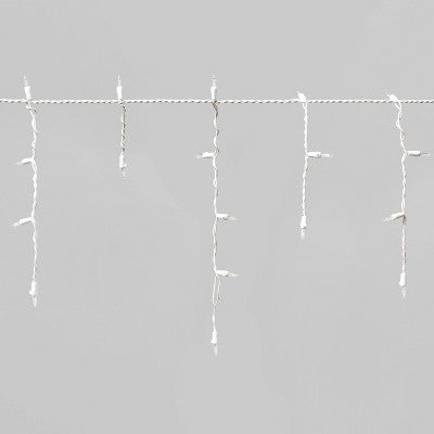  70ct LED Christmas Icicle Lights With White Wire - Wondershop™