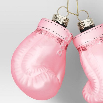  Christmas Glass Pink Boxing Glove Ornament - Wondershop™