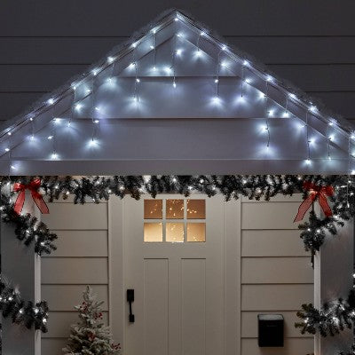  70ct LED Christmas Icicle Lights With White Wire - Wondershop™