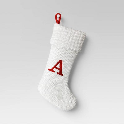  Knit Monogram Christmas Stocking White - Wondershop™