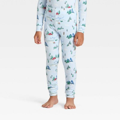  Toddler "Tis The Ski-son!" Cozy Knit Long Sleeve Shirt And Pants Holiday Matching Family Pajama Set - Wondershop™ Blue