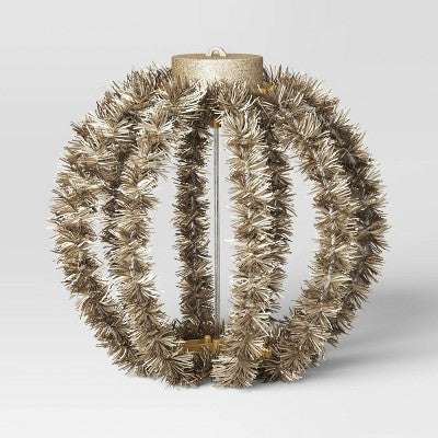  LED Christmas Hanging Tinsel Sphere With Warm White Lights - Wondershop™