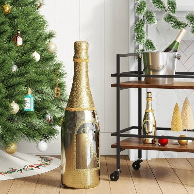  28" Christmas Mirror Champange Bottle Decor - Wondershop™