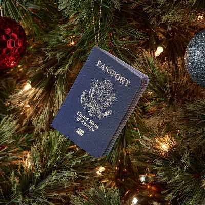  Passport Christmas Tree Ornament Navy - Wondershop™