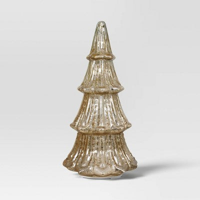  12" Christmas Mercury Lit Glass Tiered Classic Tree Decor - Wondershop™