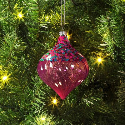  Christmas Swirl Onion Hot Pink Ornament - Wondershop™