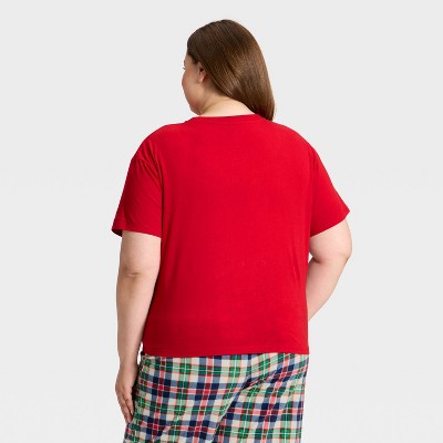  Women's "Cabin Crew" Short Sleeve Holiday Matching Family Pajama Shirt - Wondershop™ Red