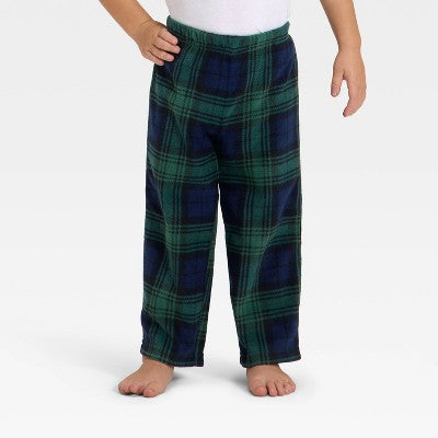  Toddler Plaid Microfleece Holiday Matching Family Pajama Pants - Wondershop™ Navy Blue