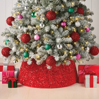  Christmas Roll Up Sequin Collar Red - Wondershop™