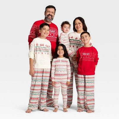  Women's "Let It Snow" Fair Isle Microfleece Holiday Matching Family Pajama Pants - Wondershop™ Cream