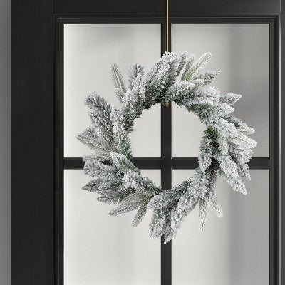  20" Flocked Pine Artificial Christmas Wreath - Wondershop™