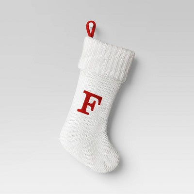  Knit Monogram Christmas Stocking White - Wondershop™