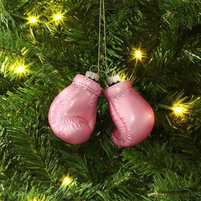  Christmas Glass Pink Boxing Glove Ornament - Wondershop™