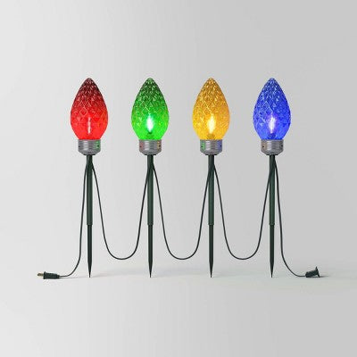  4pc LED Big Bulb Christmas Novelty Pathway - Wondershop™