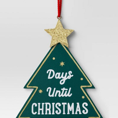  Christmas Wood Tree Countdown Ornament - Wondershop™