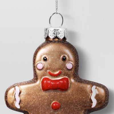  Christmas Glass Gingerbread Man Ornament - Wondershop™