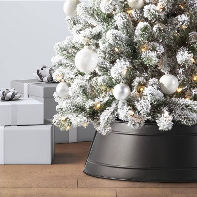  25" Metal Christmas Tree Collar Black - Wondershop™