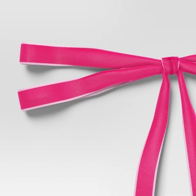  4ct Christmas Fabric Bows Hot Pink - Wondershop™