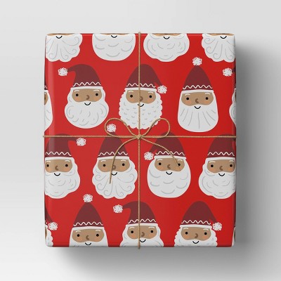  40” 125 Sq Ft Christmas Roll Wrap Medium Skin Tone Santa - Wondershop™