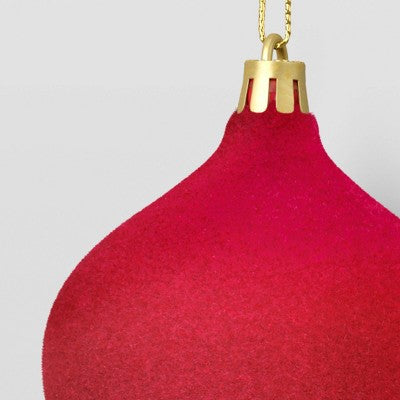  Christmas Onion Shaped Flocked Hot Pink Ornament With Tassel - Wondershop™