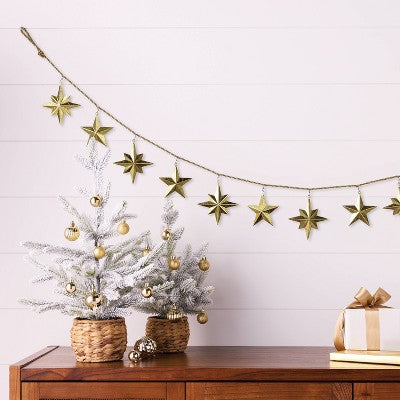  72" Christmas Gold Star Garland - Wondershop™