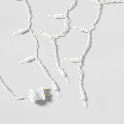  175ct LED Christmas Icicle Lights Spool Warm White With White Wire - Wondershop™