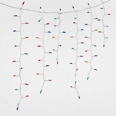 300ct Christmas High Density Icicle Lights Multicolor With White Wire - Wondershop™