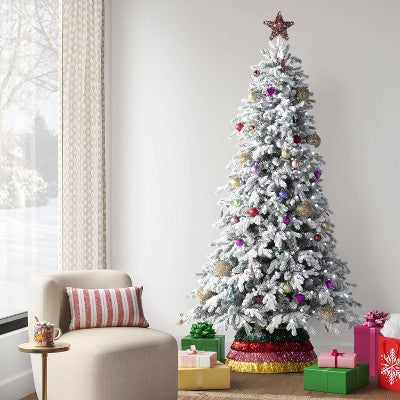  11" Lit-Led Multi Tinsel Star Twinkle Warm White Lights Christmas Tree Topper - Wondershop™