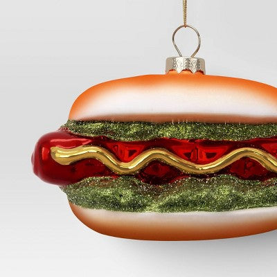  Christmas Glass Hotdog Ornament - Wondershop™