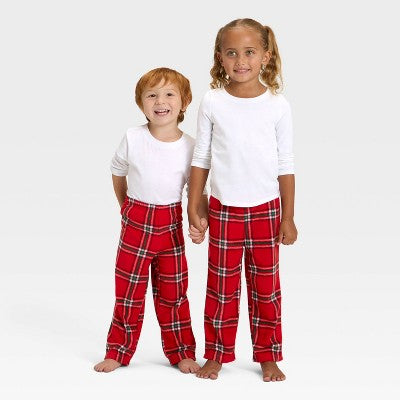 Toddler Plaid Microfleece Holiday Matching Family Pajama Pants - Wondershop™ Red