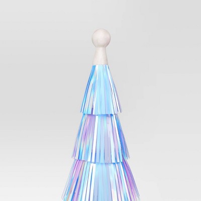  12" Christmas Tinsel Tree Decor Iridescent - Wondershop™