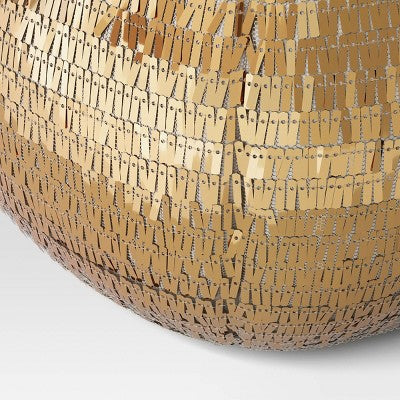  9"x11" 3D Christmas Disco Ball Shape Sequin Pillow Champagne Gold - Wondershop™