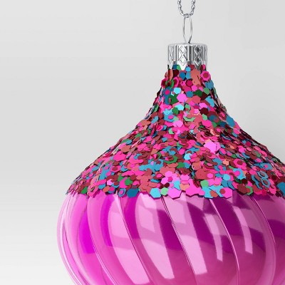  Christmas Swirl Onion Hot Pink Ornament - Wondershop™