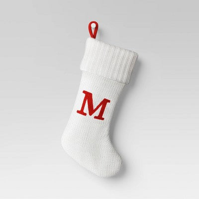  Knit Monogram Christmas Stocking White - Wondershop™