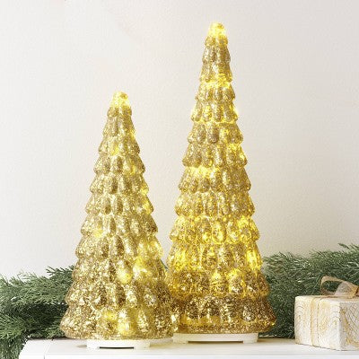  15" Christmas Mercury Glass Tiered Classic Tree Decor - Wondershop™