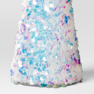  Christmas Sequins Cone Shape Tree Table Top Decor Iridescence Small - Wondershop™