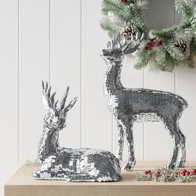  Christmas Silver Standing Deer Decor - Wondershop™
