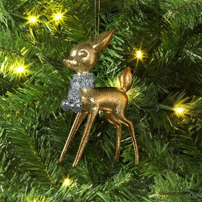  Christmas Plastic Deer Ornament Gold - Wondershop™