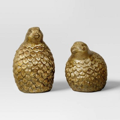  8pk Christmas Poly Figural Decor Set Birds/Bunny/Trees Gold - Wondershop™