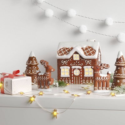  2pk Christmas Ceramic Gingerbread Decor - Wondershop™