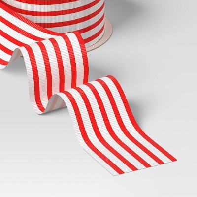  15' Christmas Nostalgic Noel Premium Ribbon Red And White Stripes - Wondershop™