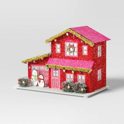  Christmas Glitter House Red - Wondershop™