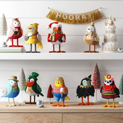  10pc Featherly Friends 2025 Anniversary Collection Christmas Bird Figurine Set - Wondershop™
