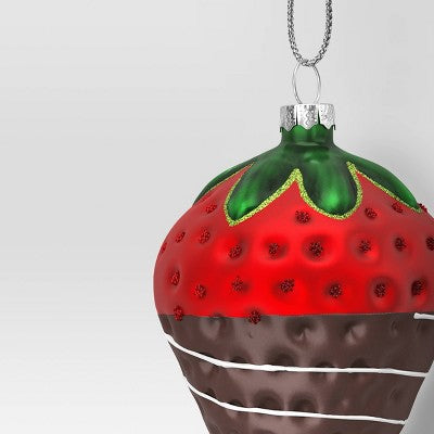  Christmas Glass Chocolate Dipped Strawberry Ornament - Wondershop™